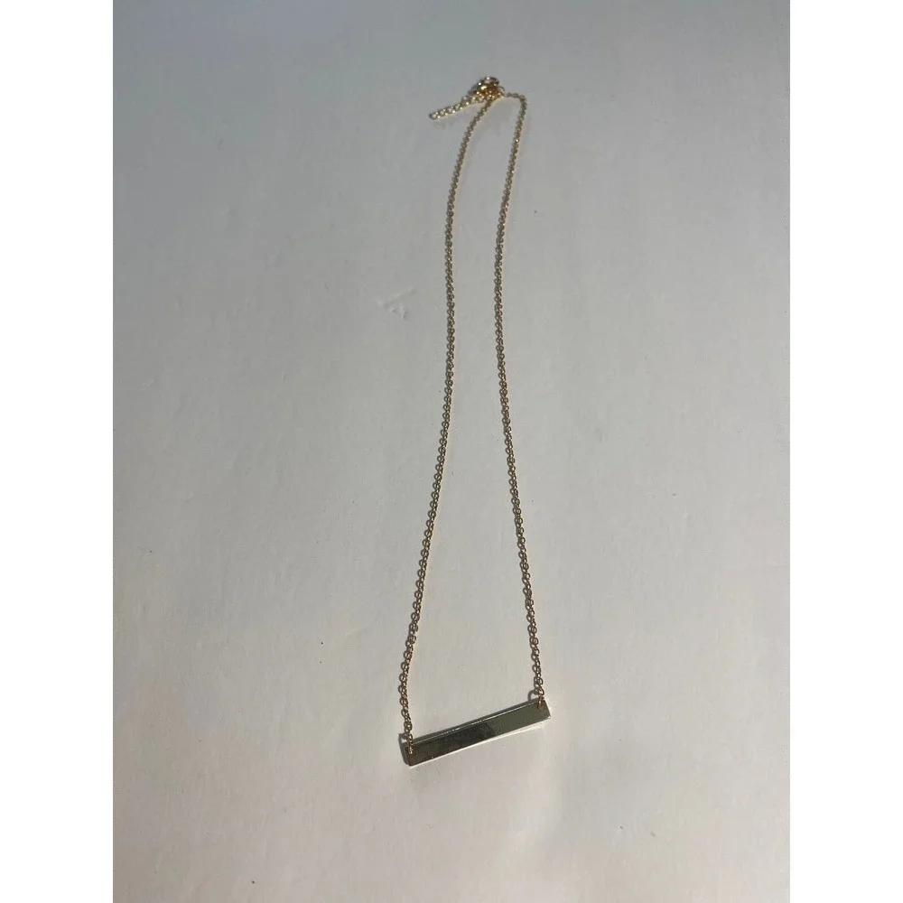 Be Still Engraved Gold Tone‎ Bar Necklace For Men Stainless Steel 18